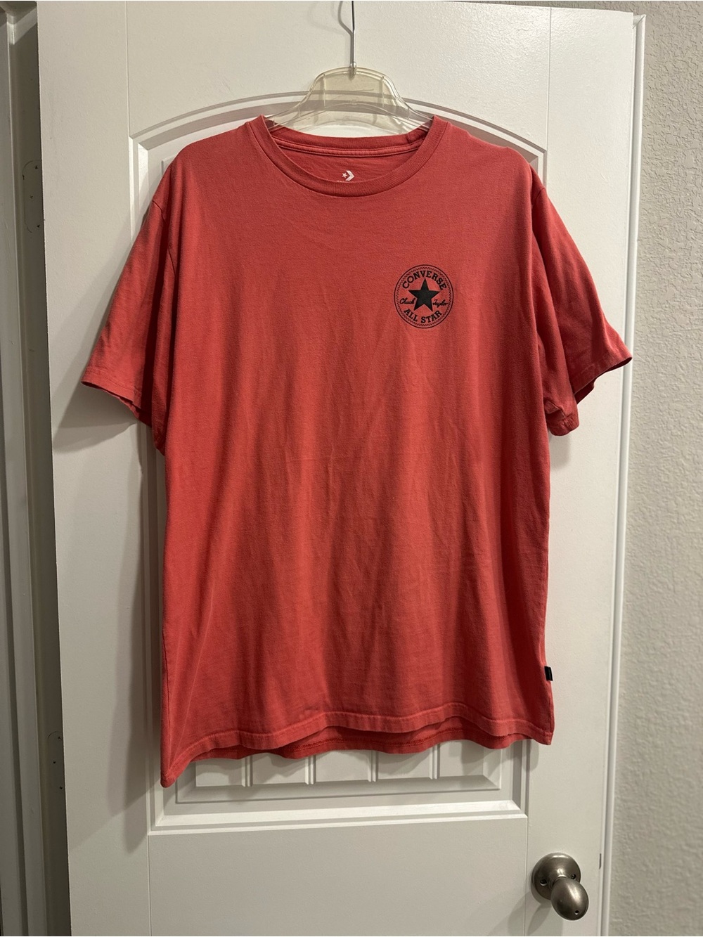 Converse Coral Short Sleeve Crewneck T-Shirt with Chest Star Logo